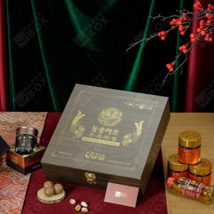 Hộp quà tặng sức khoẻ Đông trùng hạ thảo Daedong Happybox (Hộp gỗ 60 gói 30ml)